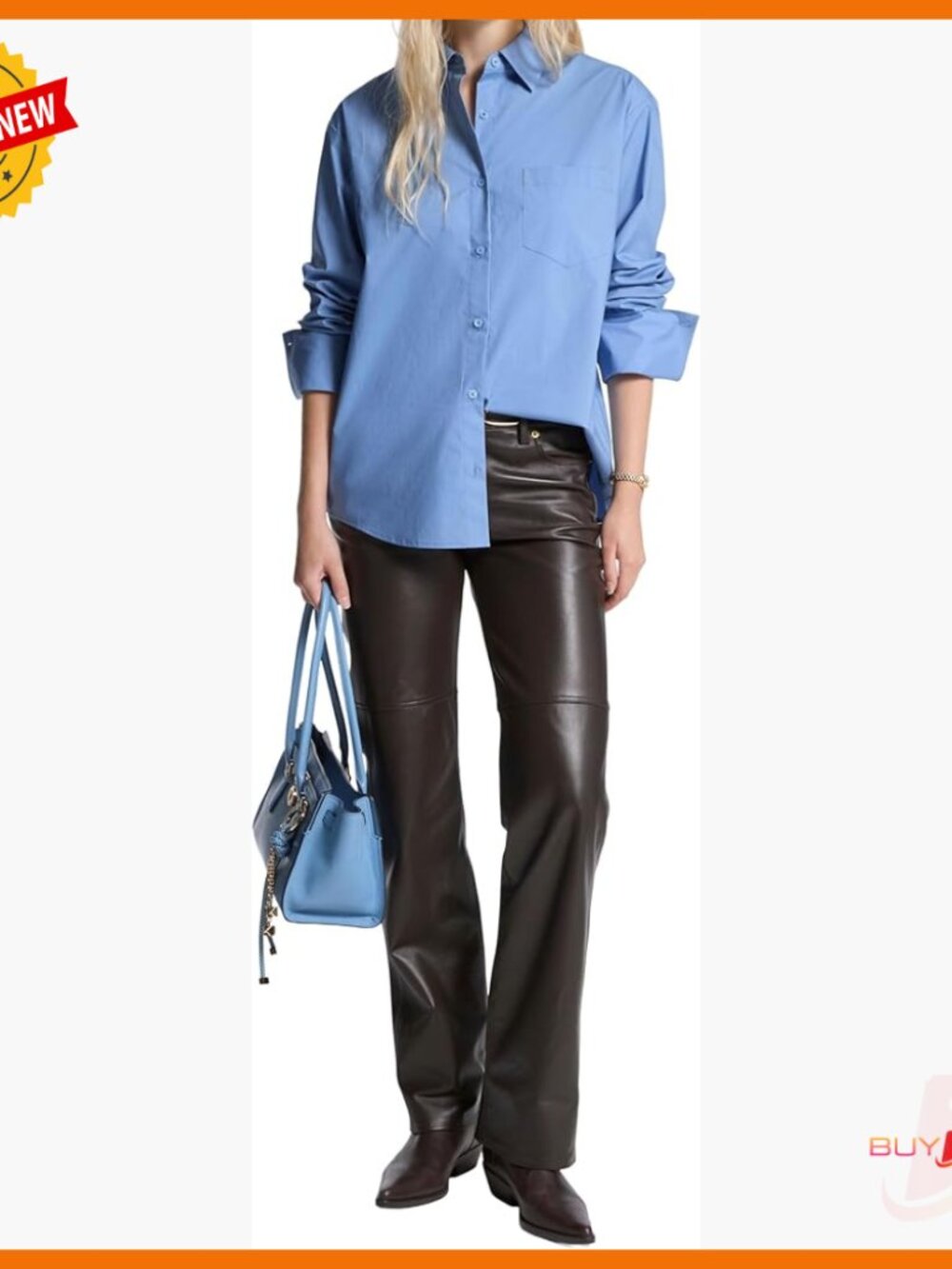 Loose Fit Cotton Long Sleeve Collared Button Down Shirt